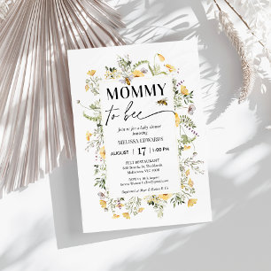 Lijst geel Wildflower Mama naar Bee Baby shower Kaart