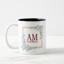 Lijst gepersonaliseerd Floral Monogram Roos