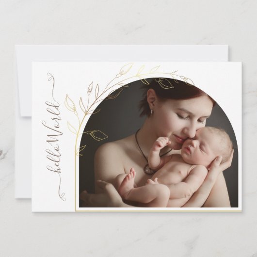 Lijst gouden folie 4 Foto Newborn Birth Stats Aankondiging (Voorkant)