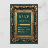  Lijst Groen Goud Bruiloft RSVP Informatiekaartje (Voorkant)