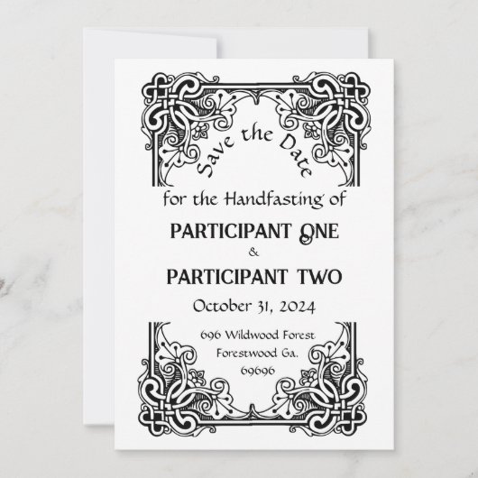  Lijst Handfasting Flat Save The Date Kaart (Voorkant)