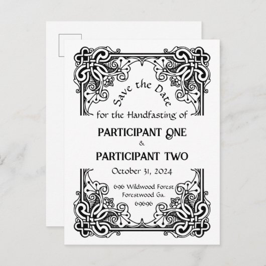 Lijst Handfasting Flat Save The Date Kaart (Voorkant / Achterkant)