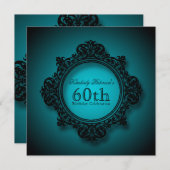  Lijst in blauw - 60ste verjaardagsviering Kaart (Voorkant / Achterkant)