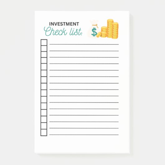 LIJST INVESTERINGSCONTROLE POST-IT® NOTES (Voorkant)