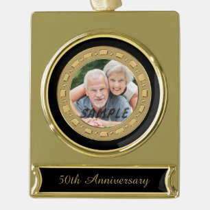 Lijst  Jubileum voor gouden weddenschappen Foto Verguld Banner Ornament