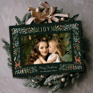 Lijst Little Deer Groene kerstfoto Folie Feestdagenkaart