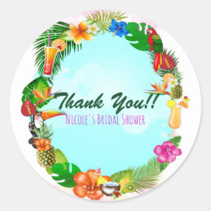 Lijst Luau Party (Hawaiian Tropische Zomer) Ronde Sticker