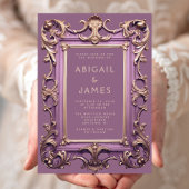 Lijst Mauve Gold Bruiloft Kaart