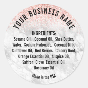 Lijst met bestanddelen van elegant roze glitter ma ronde sticker