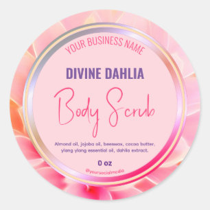 Lijst met bleekroze gradiënt ronde sticker