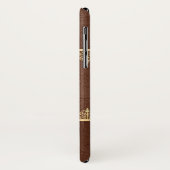 Lijst met bruin leder en goudlak Case-Mate iPhone case (Achterkant/links)