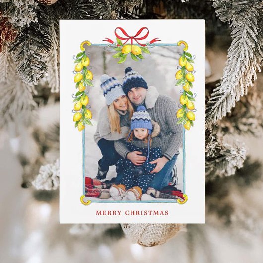  lijst met citroenen Kaart met kerstcadeautjes