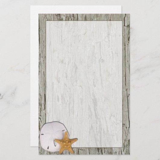 Lijst met drijfhout, met zand- en zeepijper briefpapier (Voorkant / Achterkant)