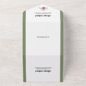 Lijst met eucalyptus en roze rozen bruiloft all in one uitnodiging (Buitenkant)