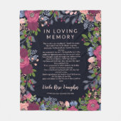 Lijst met gebufferde bloem in liefhebbend geheugen fleece deken (Voorkant)