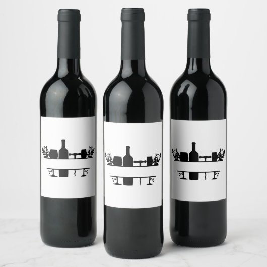 Lijst met gespleten Floral Wine aanpassen Wijn Etiket (Flessen)