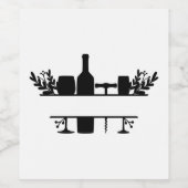 Lijst met gespleten Floral Wine aanpassen Wijn Etiket (Enkel label)