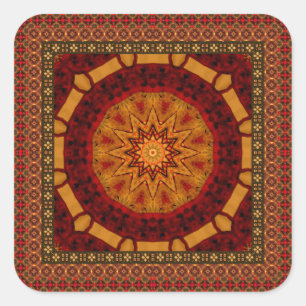Lijst met gouden mandala vierkante sticker