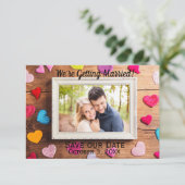 Lijst met houtafsluiting - 3x5 sparen onze datum kaart (Staand voorkant)