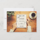 Lijst met houtafsluiting - 3x5 sparen onze datum kaart (Achterkant)