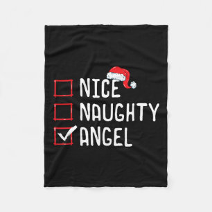 Lijst met Kerstmis Nice Naughty Angel Fleece Deken