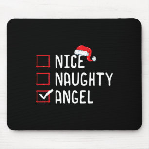 Lijst met Kerstmis Nice Naughty Angel Muismat