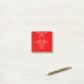 Lijst met kersttaartlampjes en kerstbedekking post-it® notes (Op bureau)