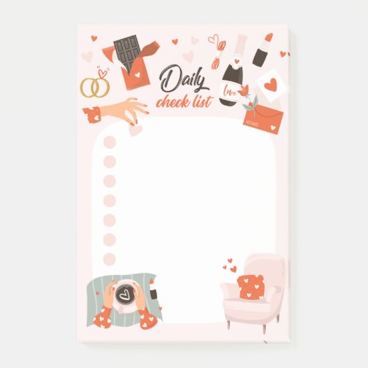Lijst met liefdesaanbiedingen Controlelijst Post-it® Notes (Voorkant)