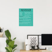 Lijst met menu BLUE massage Poster (Thuiskantoor)
