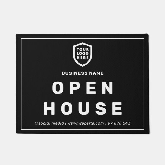 Lijst met onroerend goed openen | Zwart onroerend  Deurmat (Voorkant)