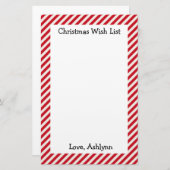 Lijst met rode en witte Kinder kerstdagen Briefpapier (Voorkant / Achterkant)