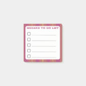 Lijst met rode roze strepen Sticky Post-it® Notes (Voorkant)