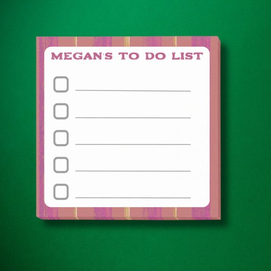 Lijst met rode roze strepen Sticky Post-it® Notes