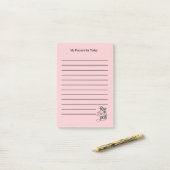 Lijst met roze en roze roze gebeden post-it® notes (Op bureau)