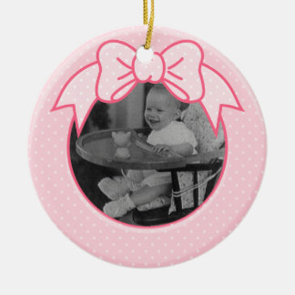 Lijst met roze hengel keramisch ornament