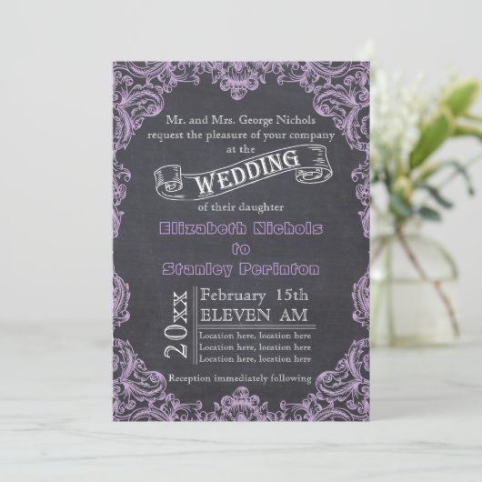 lijst met schuifblad en bruiloft met karton kaart (Staand voorkant)