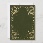 Lijst Olijf Groen Goud Bruiloft Kaart (Achterkant)