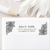 Lijst op de zwarte en witte paisley etiket (Insitu)