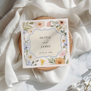 Lijst Pastel Floral Wedding Servet