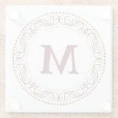 Lijst Rode monogram Glazen Onderzetter (Achterkant)