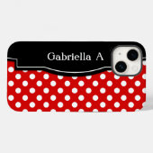 Lijst Rode Polka Dot Black Case-Mate iPhone Case (Achterkant (horizontaal))