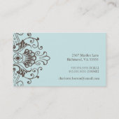 Lijst Roeping Card in Blue en Brown Contactkaartje (Achterkant)