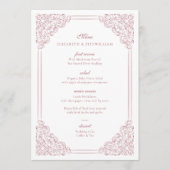 Lijst Romantisch Roze Elegant Script Menu (Voorkant)