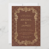 Lijst Rust Gold QR Code Wedding Kaart (Voorkant)