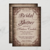 Lijst Rustic Bridal Shower Invitations Kaart (Voorkant / Achterkant)