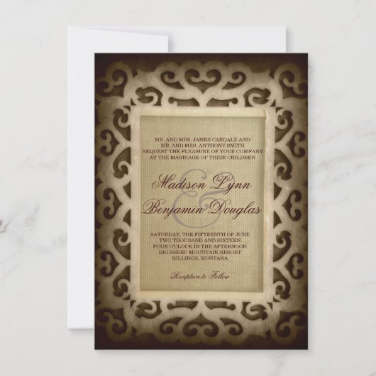  Lijst Rustic Country Wedding Invites Kaart (Voorkant)