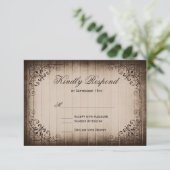 Lijst Rustic Wood Wedding RSVP-kaarten RSVP Kaartje (Staand voorkant)