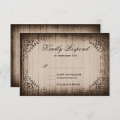 Lijst Rustic Wood Wedding RSVP-kaarten RSVP Kaartje (Voorkant / Achterkant)