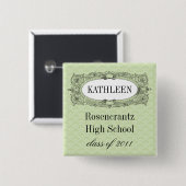 Lijst Sage Green Afstuderen Vierkante Button 5,1 Cm (Voorkant /achterkant)