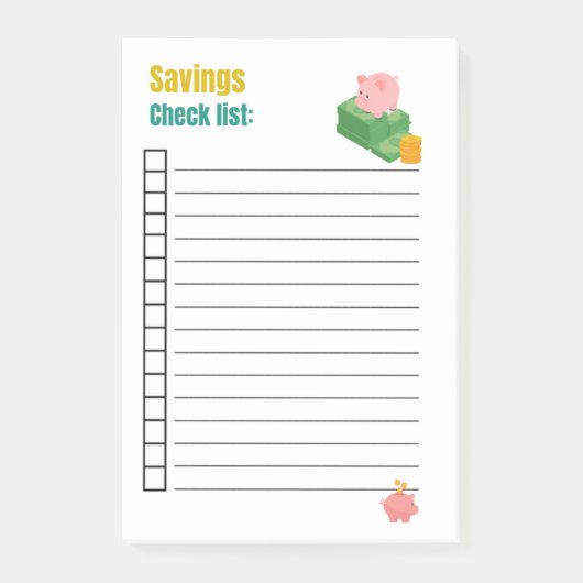 LIJST SAVINGS CONTROLEREN POST-IT® NOTES (Voorkant)